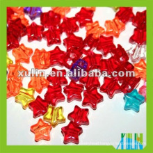 thick transparent star shaped acrylic beads various colors